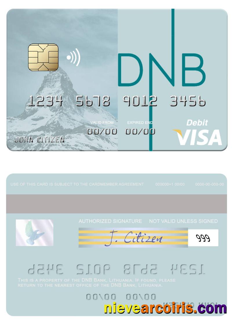 Lithuania DNB Bank visa debit card
